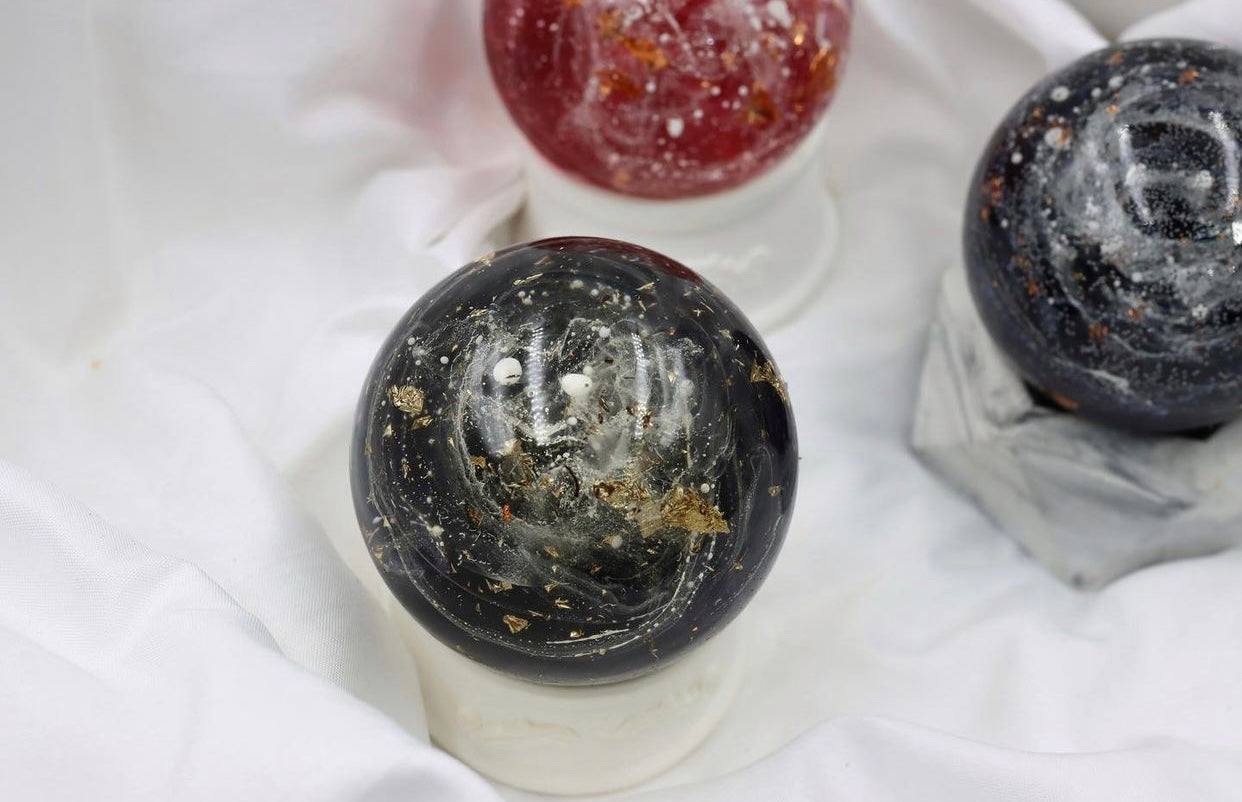 水晶球蠟燭連擴香石底座