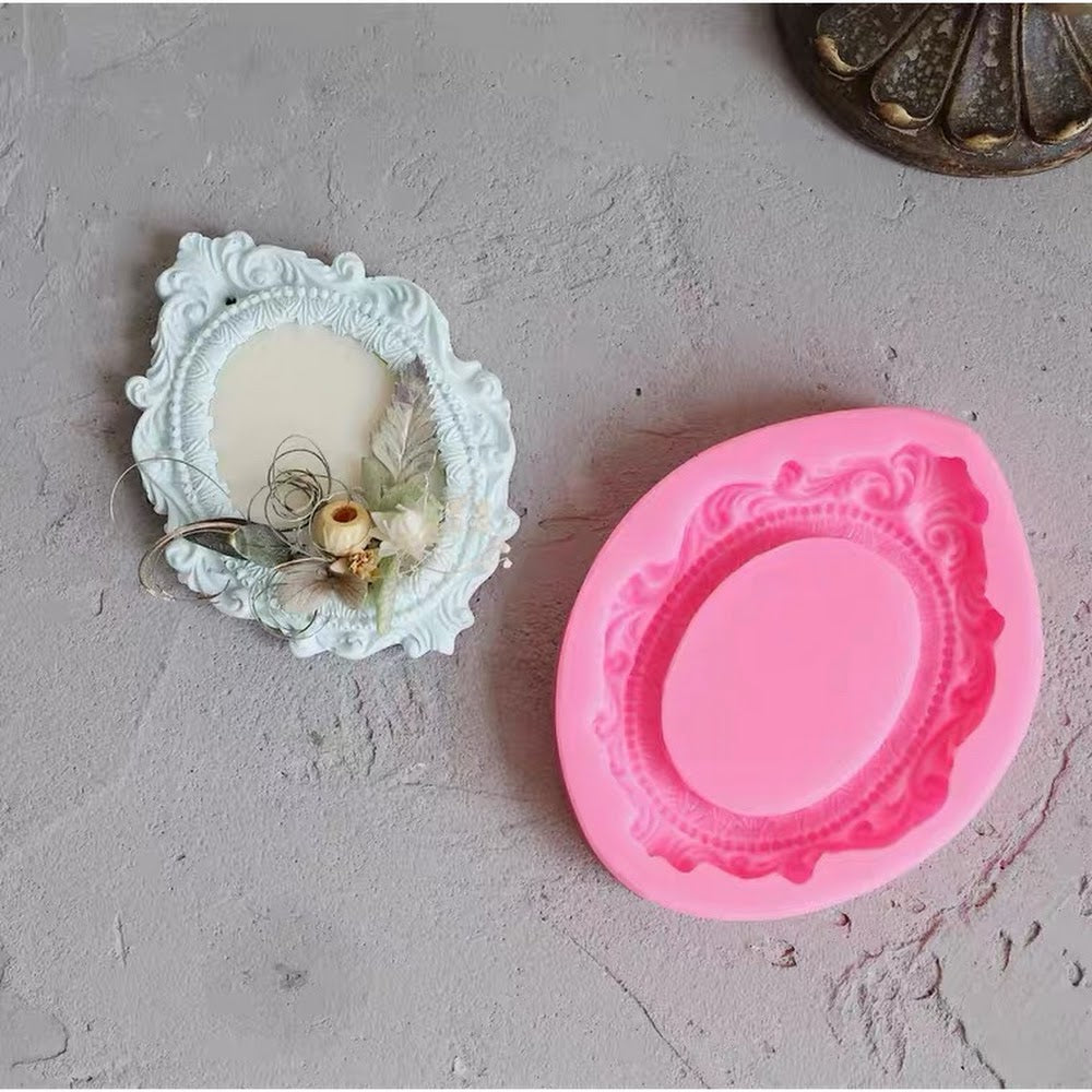 Oval Frame Silicon Mold 古典雕花橢圓形框